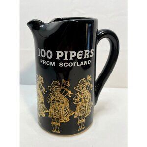 Seagram Scotch Whisky 100 Pipers from Scotland pitcher mug barware 6"